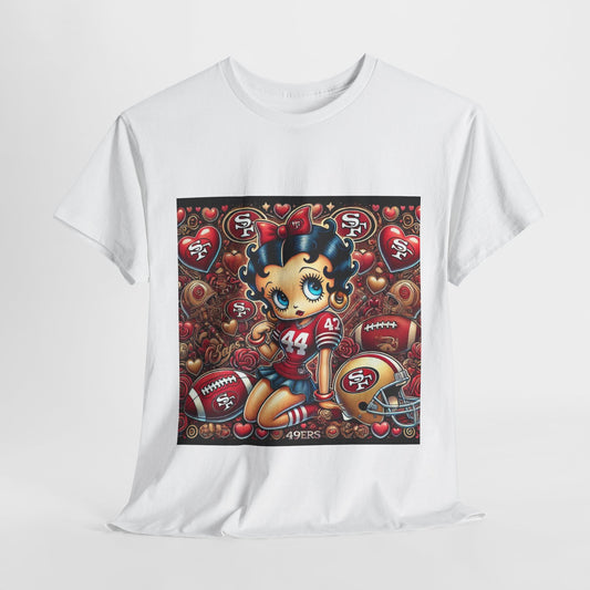 Betty Boop Football Fan Tee, Cute Unisex Heavy Cotton Shirt, Sports Apparel, Vintage Character Tee, Gift for Football Lovers