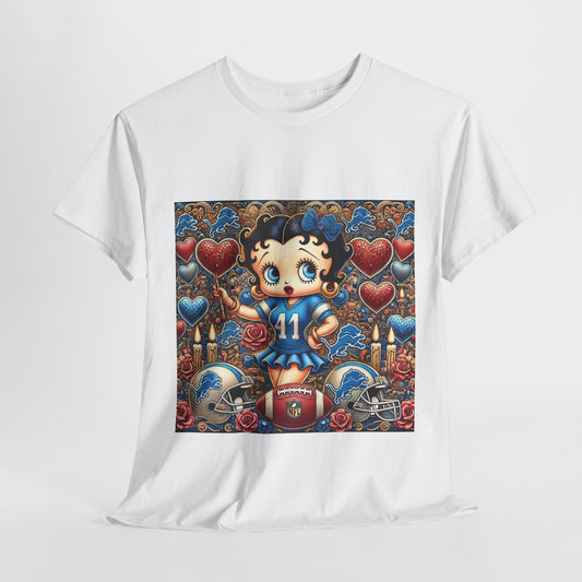 Betty Boop Football Tee, Vintage Style, Unisex Cotton T-Shirt, Casual Wear, Gift for Fans, Game Day Outfit, Unique Cartoon Art