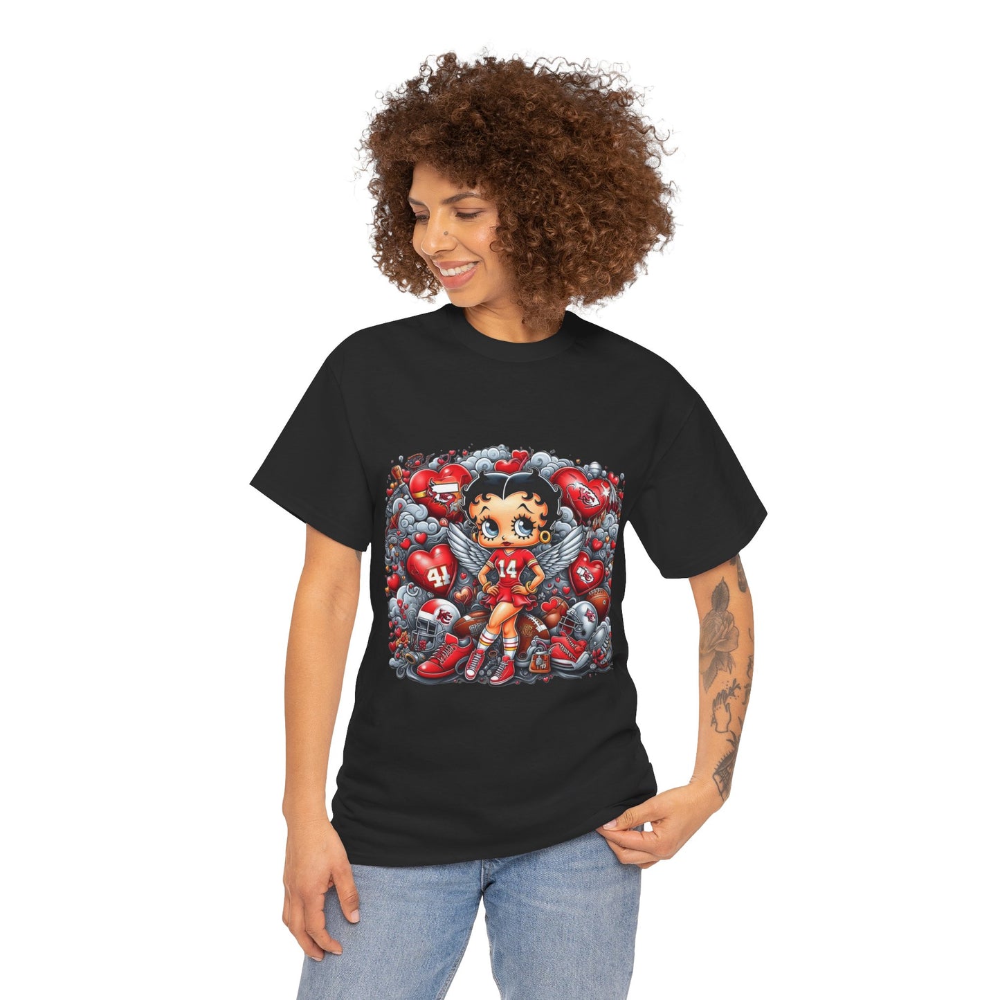 Betty Boop Valentine Tee, Cute Graphic T-Shirt, Retro Cartoon Top, Gift for Her, Valentine's Day Apparel