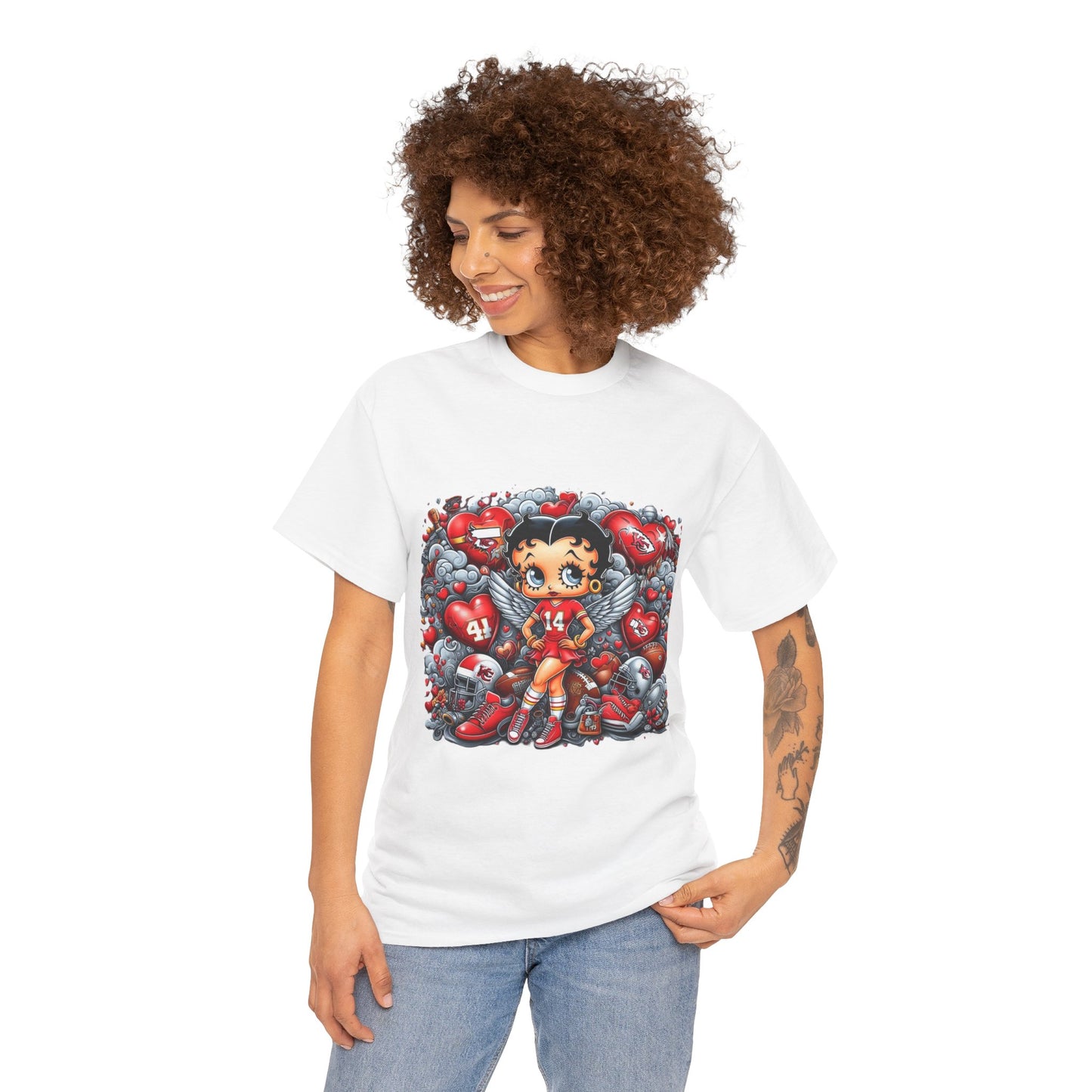 Betty Boop Valentine Tee, Cute Graphic T-Shirt, Retro Cartoon Top, Gift for Her, Valentine's Day Apparel