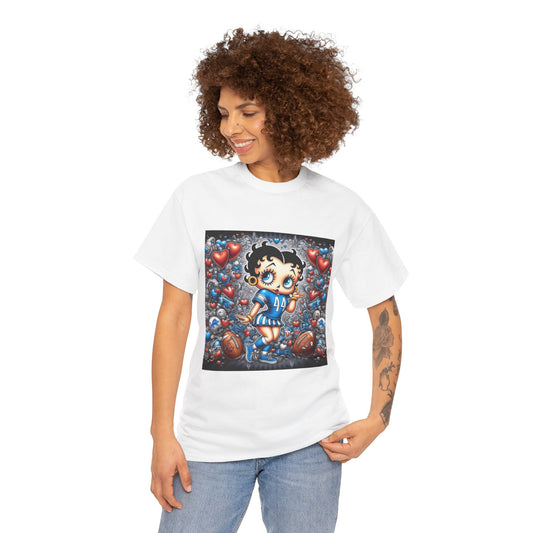 Betty Boop Heart Design Unisex Heavy Cotton Tee, Cute Graphic T-Shirt, Vintage Style Tee, Perfect Gift for Her, Trendy Everyday Wear