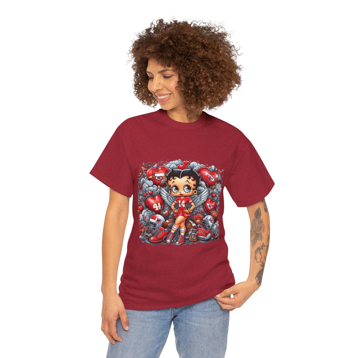 Betty Boop Valentine Tee, Cute Graphic T-Shirt, Retro Cartoon Top, Gift for Her, Valentine's Day Apparel