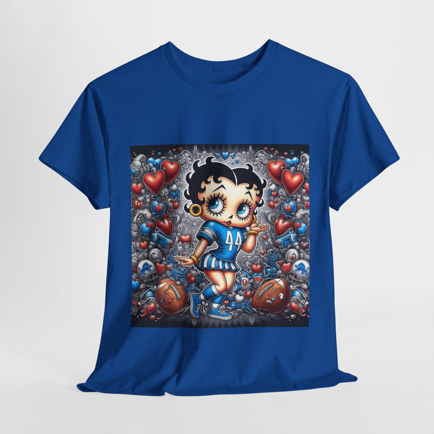 Betty Boop Heart Design Unisex Heavy Cotton Tee, Cute Graphic T-Shirt, Vintage Style Tee, Perfect Gift for Her, Trendy Everyday Wear