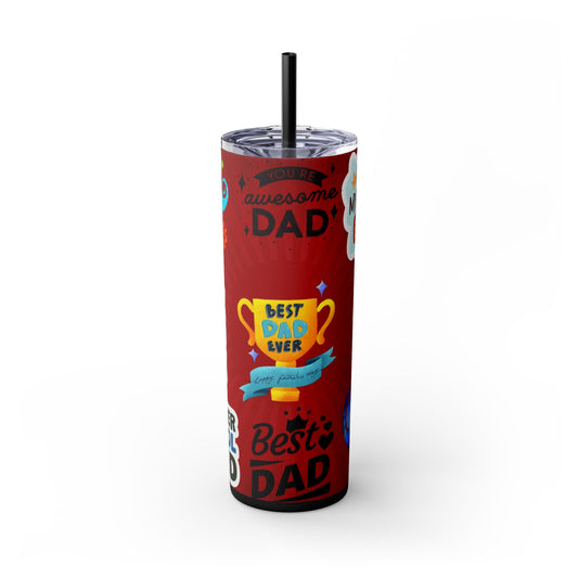 Best Dad Ever Skinny Tumbler - 20oz, Father's Day Gift, Dad's Birthday Present, Cool Dad Cup, Unique Father's Day Mug
