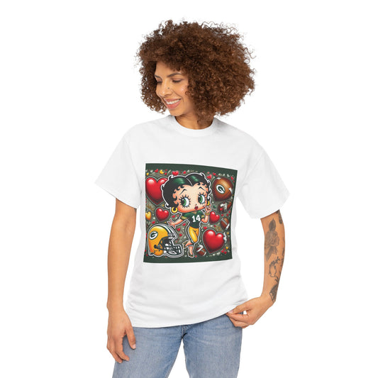 Betty Boop Football Fan Tee, Vintage Cartoon Shirt, Unisex Graphic Tee, Perfect for Game Day, Sports Gift for Her, Cute Casual Wear