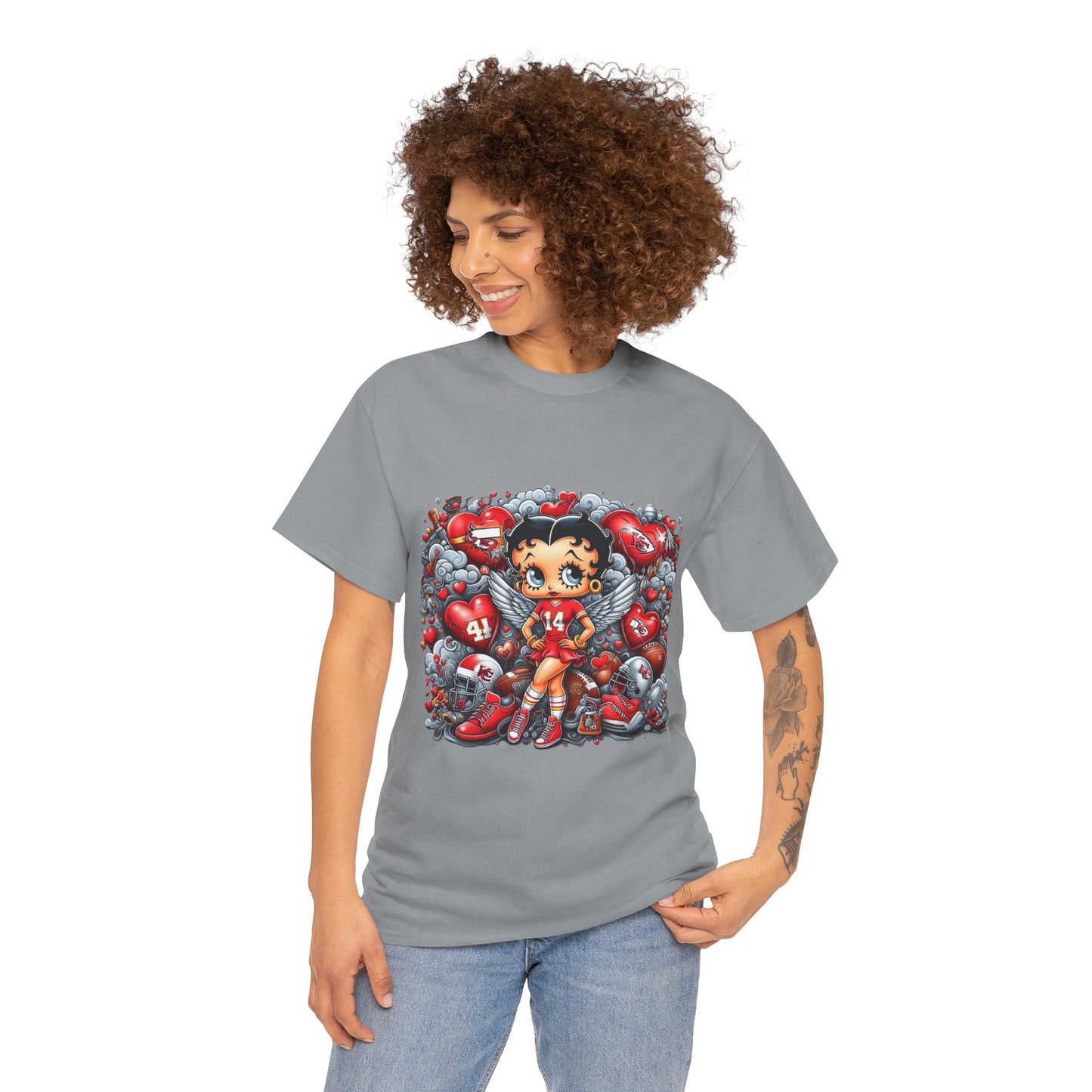 Betty Boop Valentine Tee, Cute Graphic T-Shirt, Retro Cartoon Top, Gift for Her, Valentine's Day Apparel